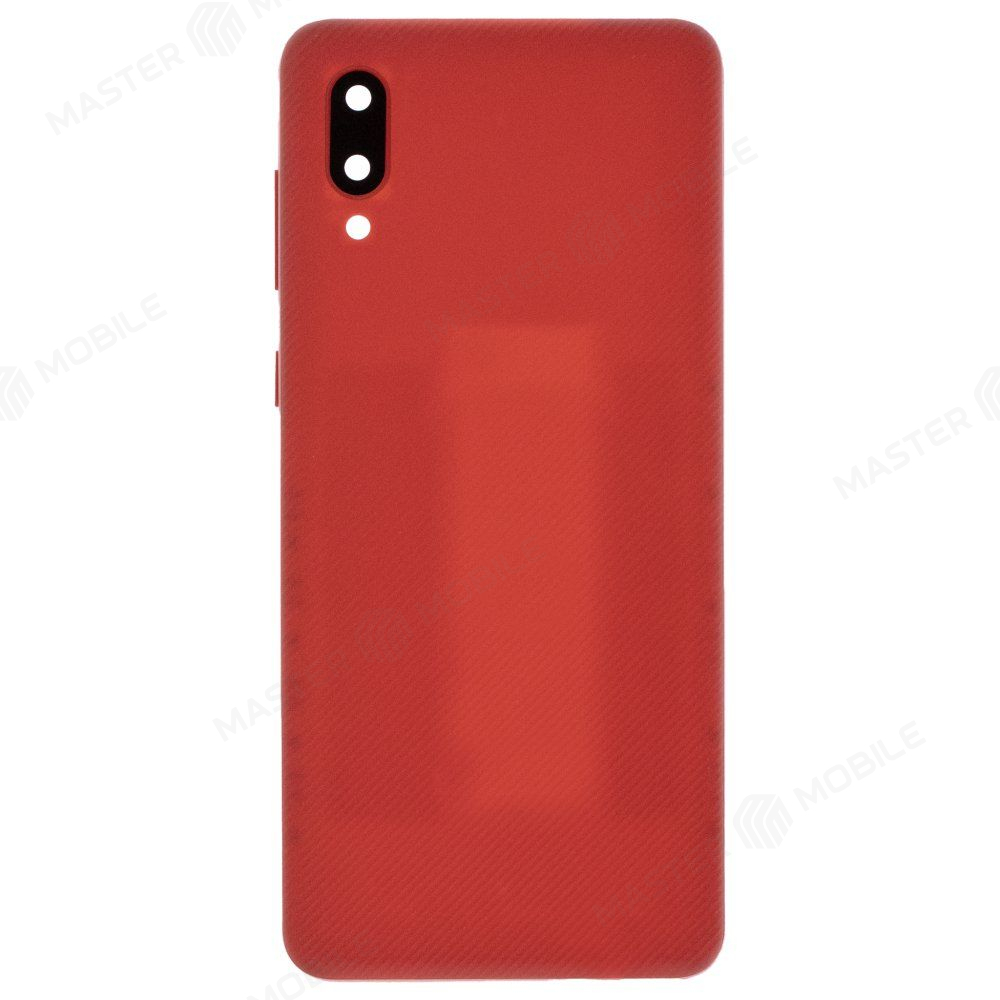 Задняя крышка для Samsung A022 Galaxy A02 (красный) (в сборе со стеклом камеры)