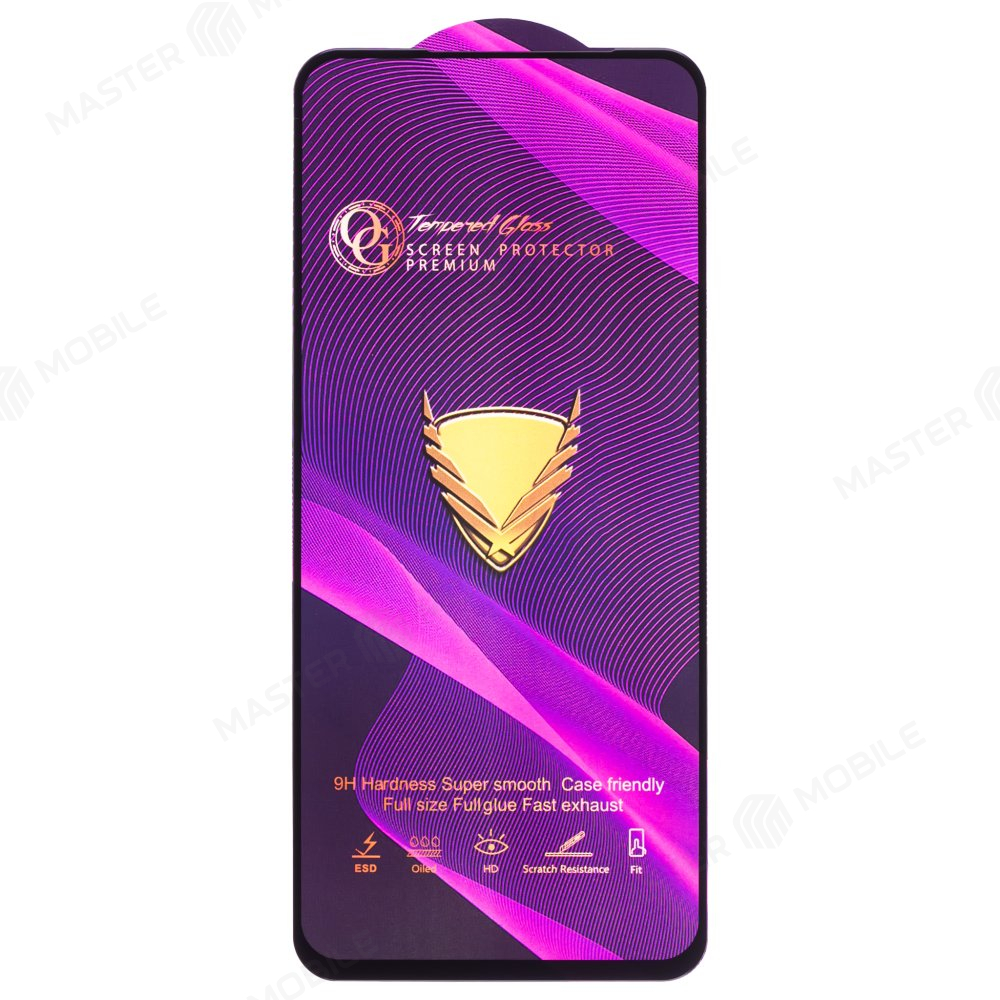 Защитное стекло OG Glass (3 в 1) для Realme 8i (RMX3151) / 9i (RMX3491) / Narzo 50 4G (RMX3286) / 9 Pro (RMX3472) и др. (черный)