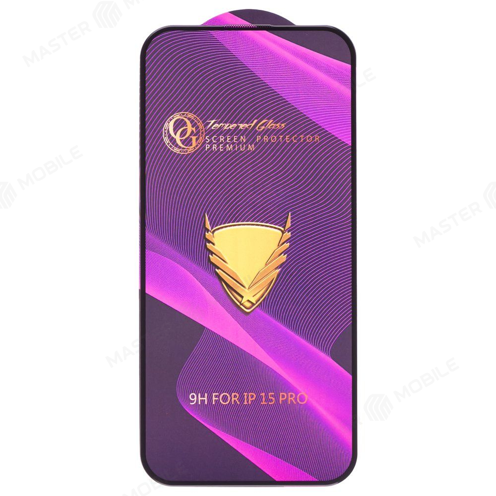 Защитное стекло OG Glass (3 в 1) для Apple iPhone 15 Pro (черный)