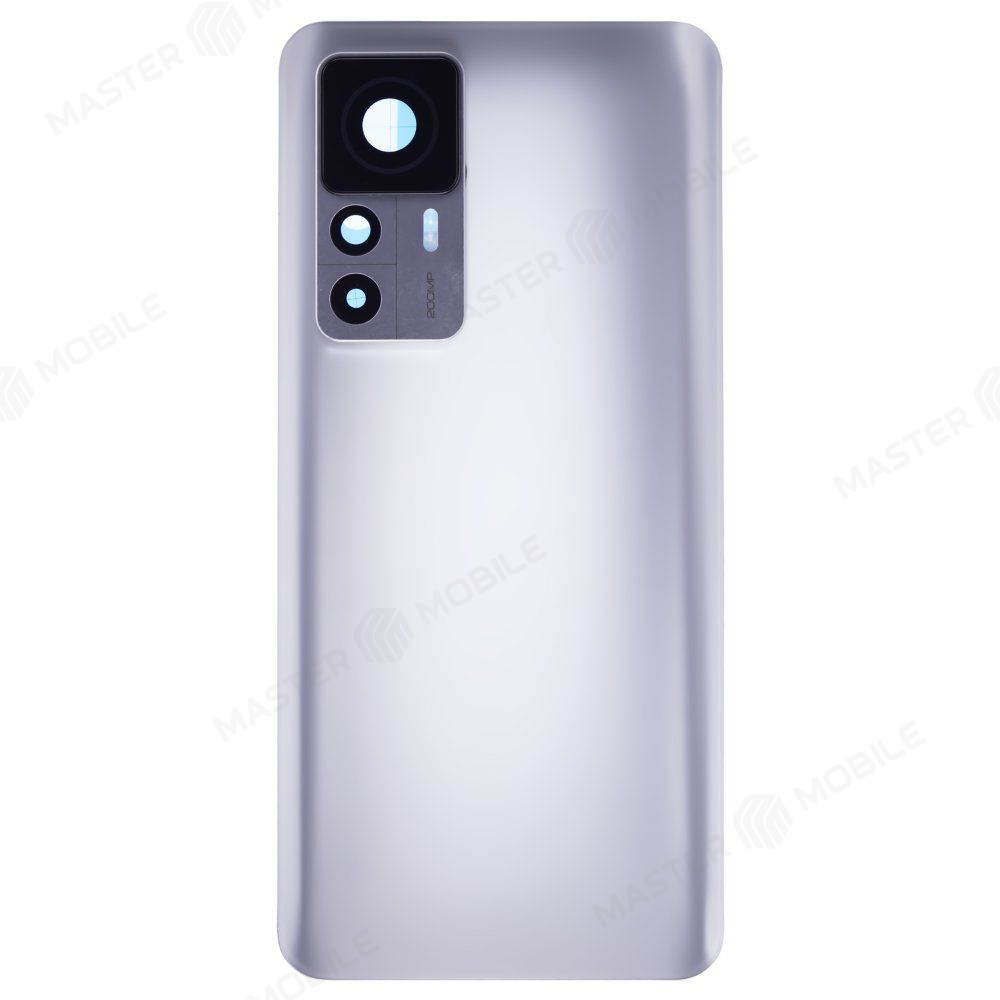 Задняя крышка для Xiaomi 12T Pro (22081212UG) (серебристый) (в сборе со стеклом камеры)