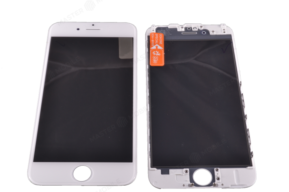 Стекло модуля для Apple iPhone 6 Plus + OCA + Polaris (белый) (в рамке)