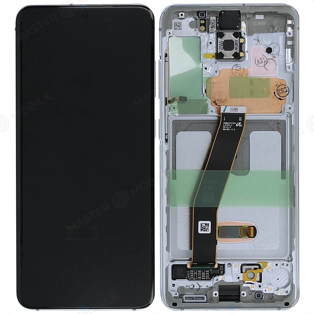 Дисплей для Samsung G980 Galaxy S20 (в сборе с тачскрином) (серебристый) (в рамке) (ORIG100)