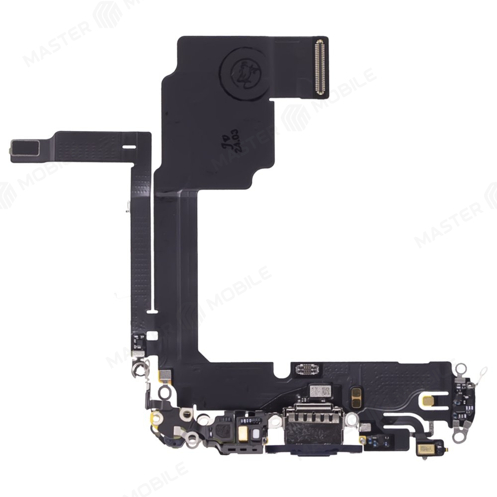 Шлейф для Apple iPhone 15 Pro с комп. + разъем зарядки + микрофон (синий) (ORIG100)