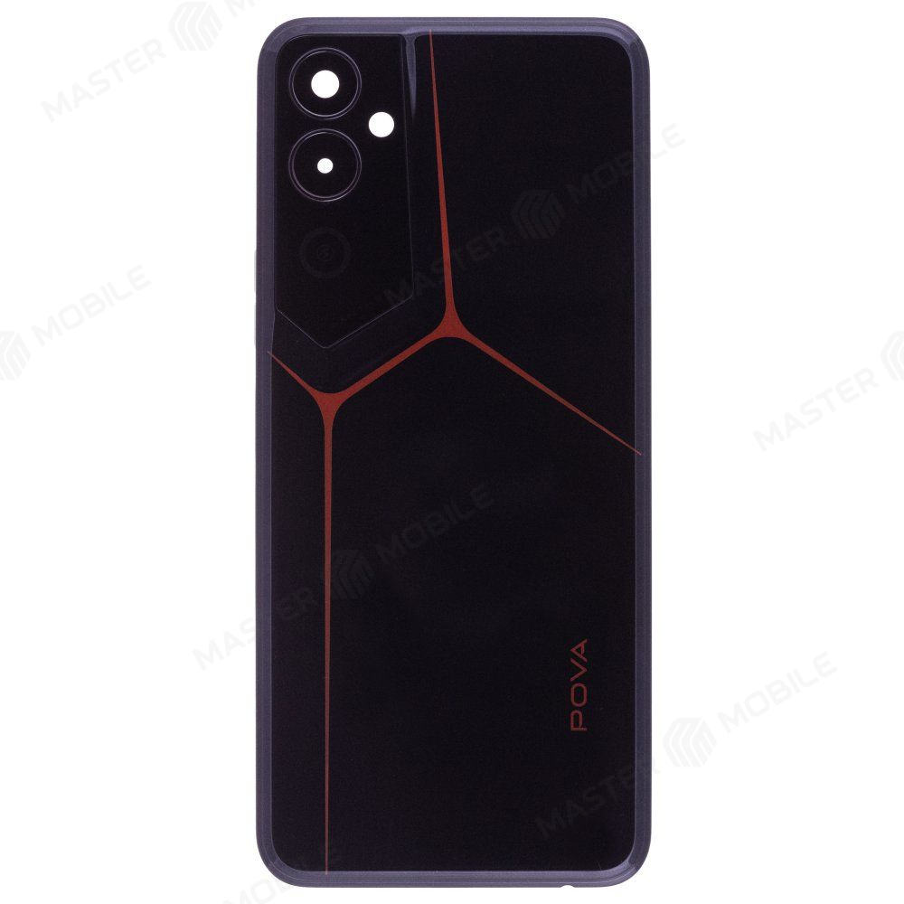 Задняя крышка для Tecno Pova Neo 2 (LG6n) (черный) (в сборе со стеклом камеры)