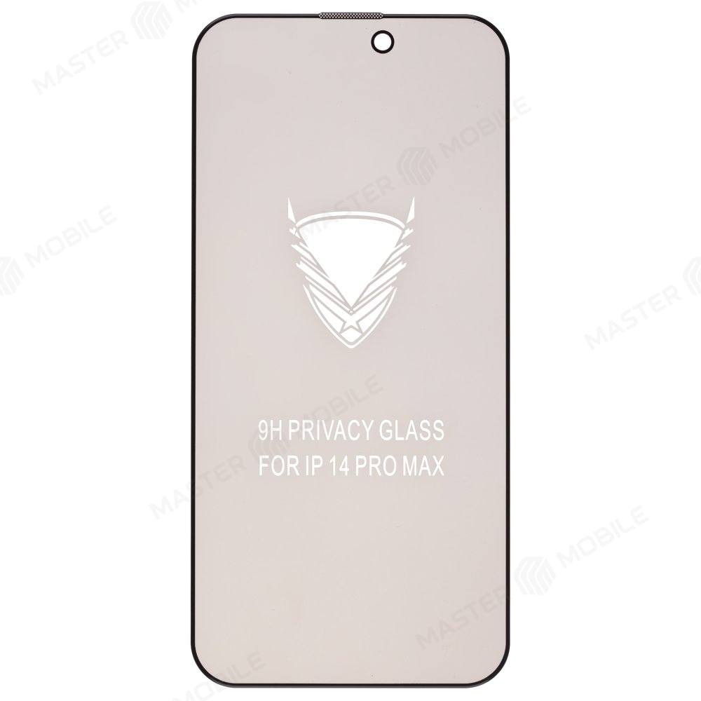 Защитное стекло 3D для Apple iPhone 14 Pro Max (антишпион) (черный)