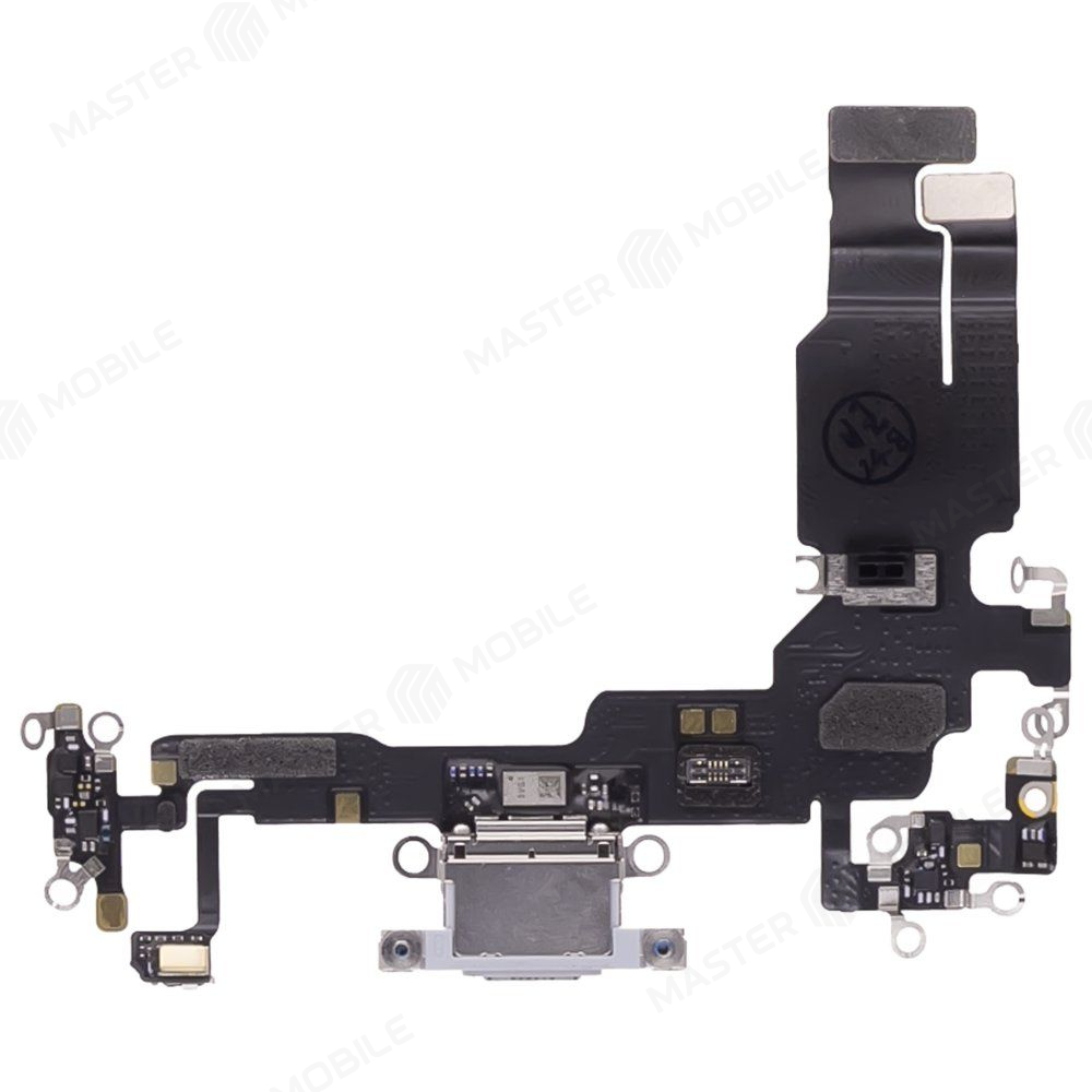 Шлейф для Apple iPhone 15 с комп. + разъем зарядки + микрофон (голубой) (ORIG100)