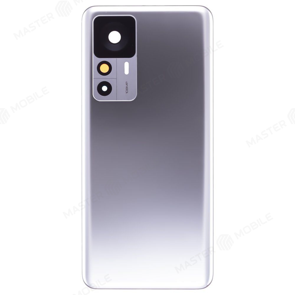 Задняя крышка для Xiaomi 12T (22071212AG) (серебристый) (в сборе со стеклом камеры) (ORIG100)