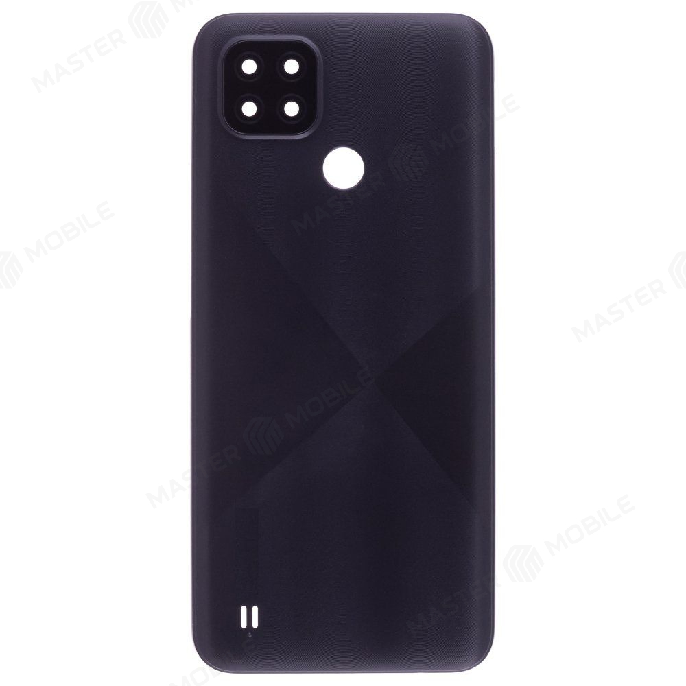 Задняя крышка для Realme C21 (RMX3201) (черный) (в сборе со стеклом камеры)