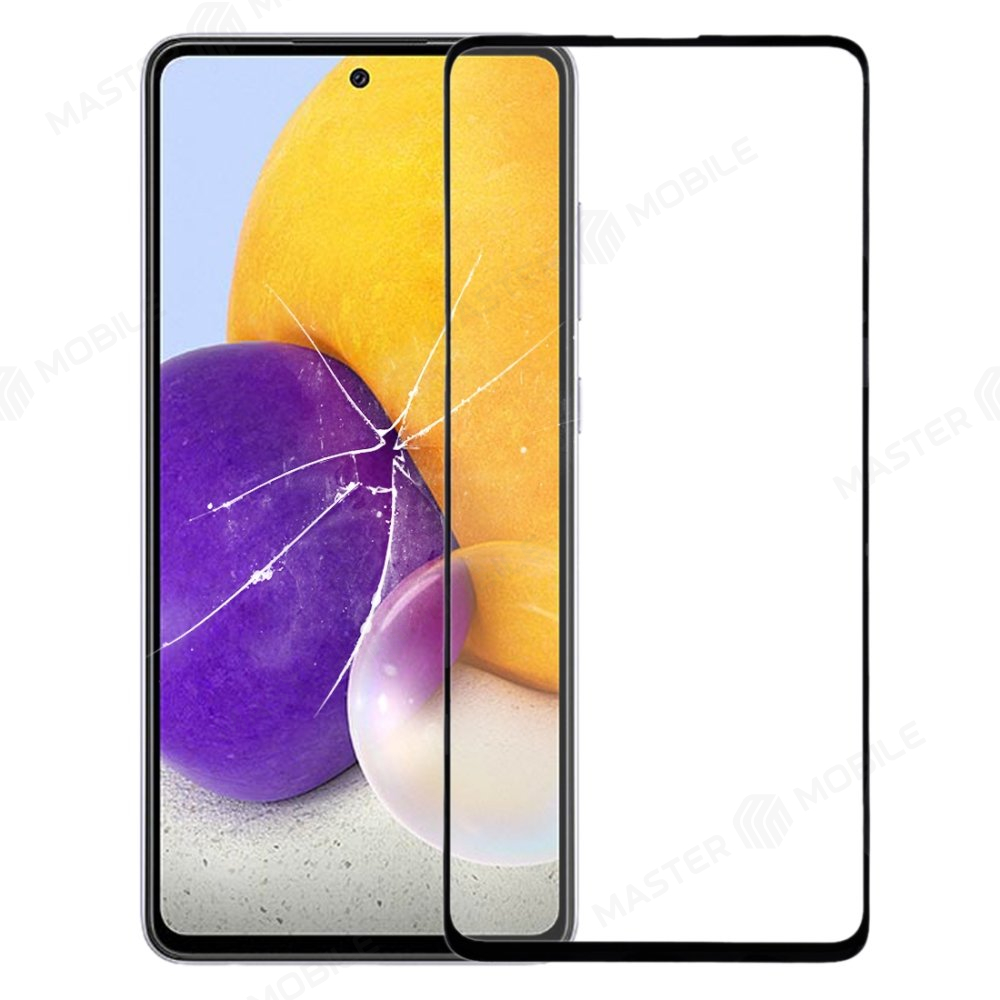 Стекло модуля для Samsung A725 Galaxy A72 + OCA (черный)