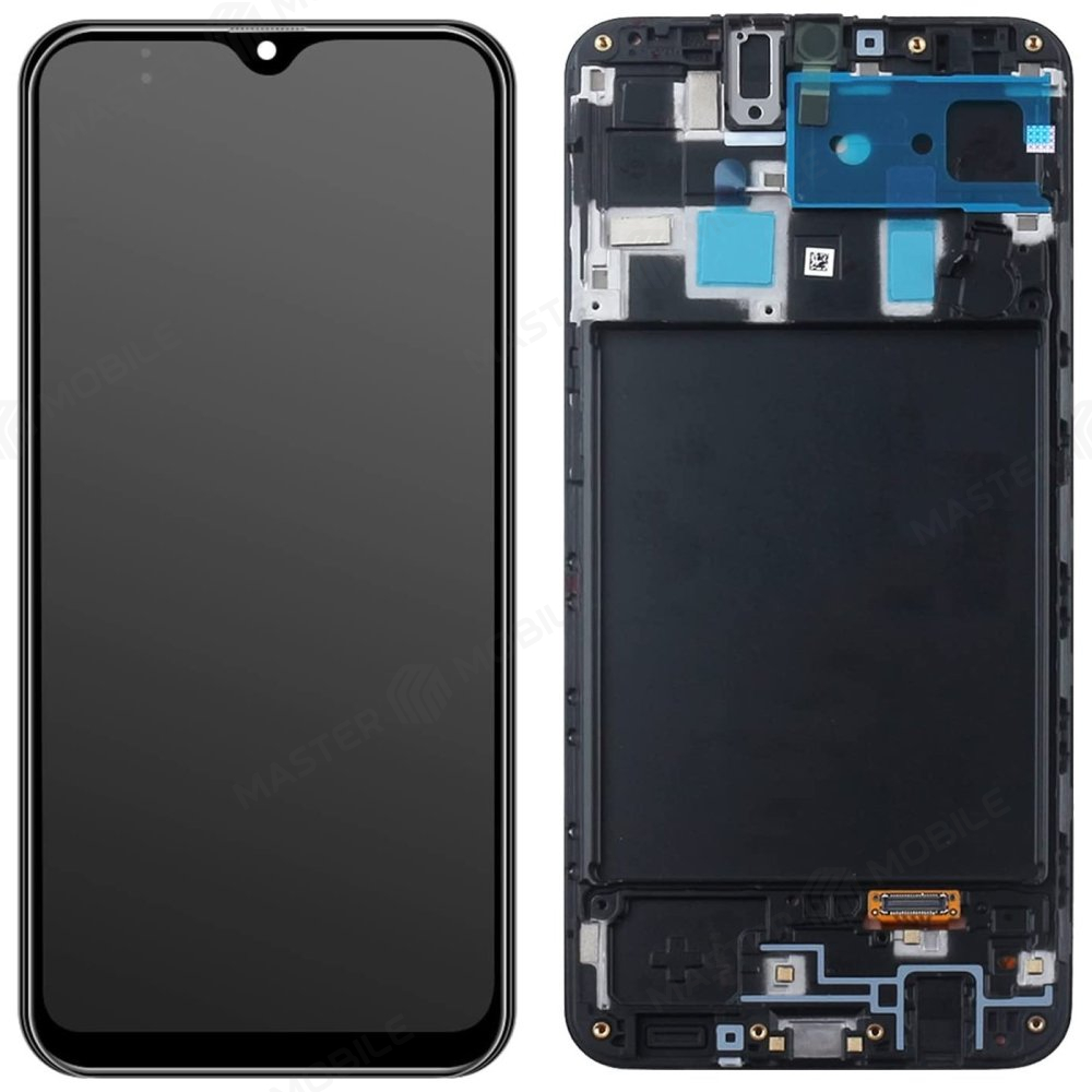 Дисплей для Samsung A205 Galaxy A20 (в сборе с тачскрином) (черный) (в рамке) (ORIG100)