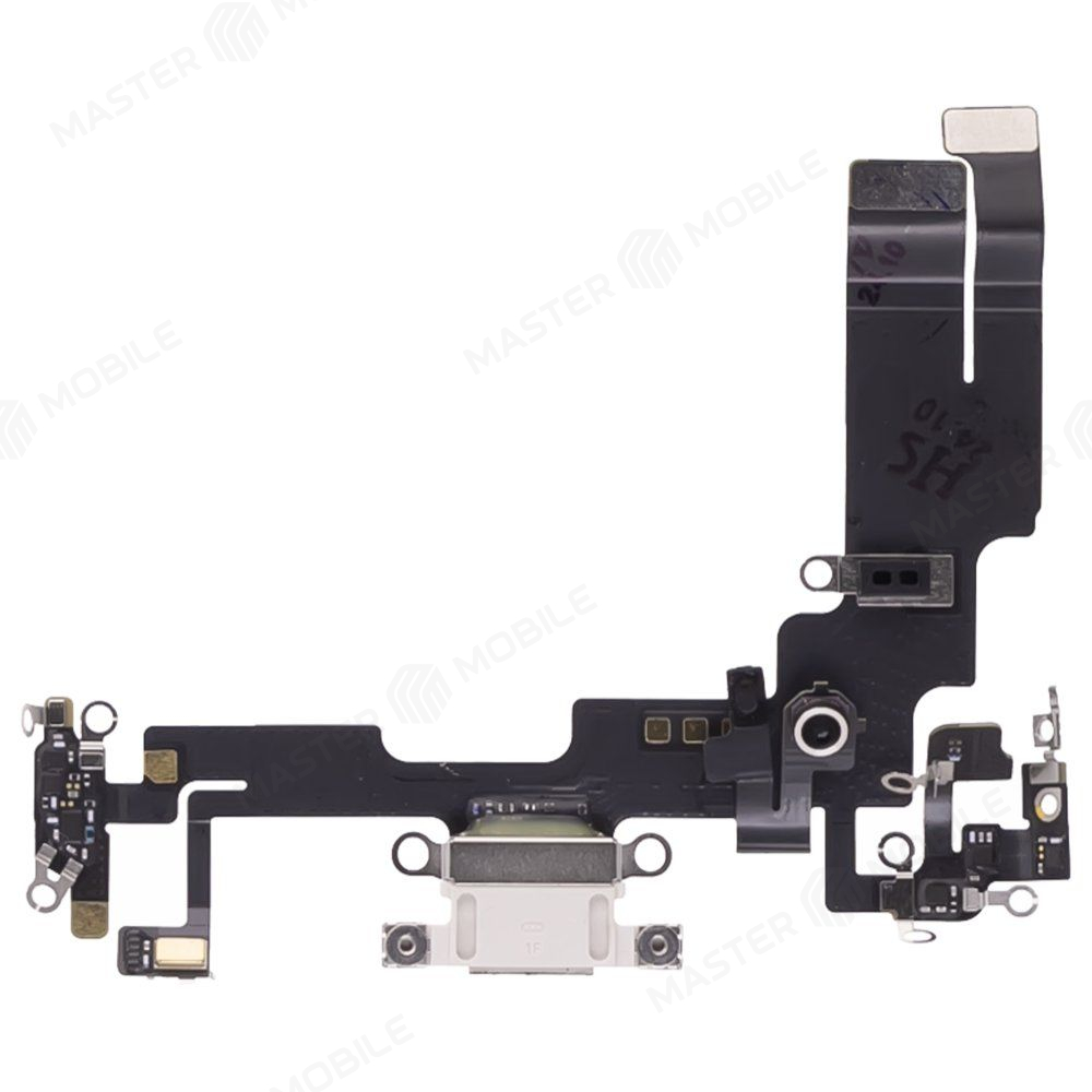 Шлейф для Apple iPhone 14 с комп. + разъем зарядки + микрофон (белый) (ORIG100)