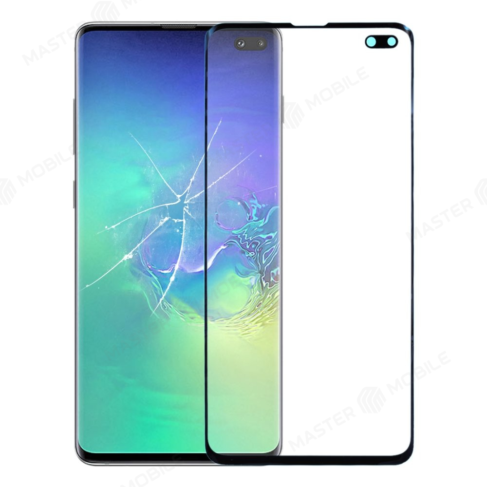 Стекло модуля для Samsung G975 Galaxy S10+ + OCA (черный)