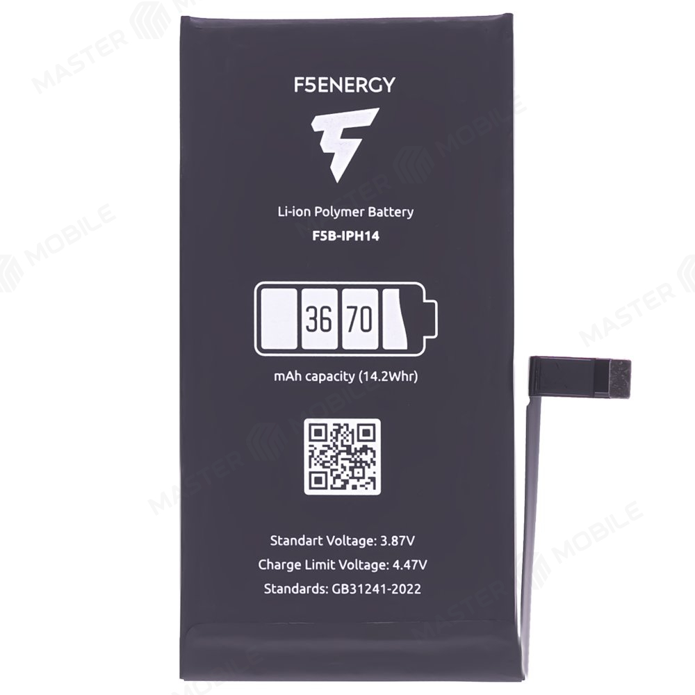 Аккумулятор для Apple iPhone 14 (F5ENERGY) (усиленный) (3670 мАч) (SPECIAL EDITION) + двухсторонний скотч