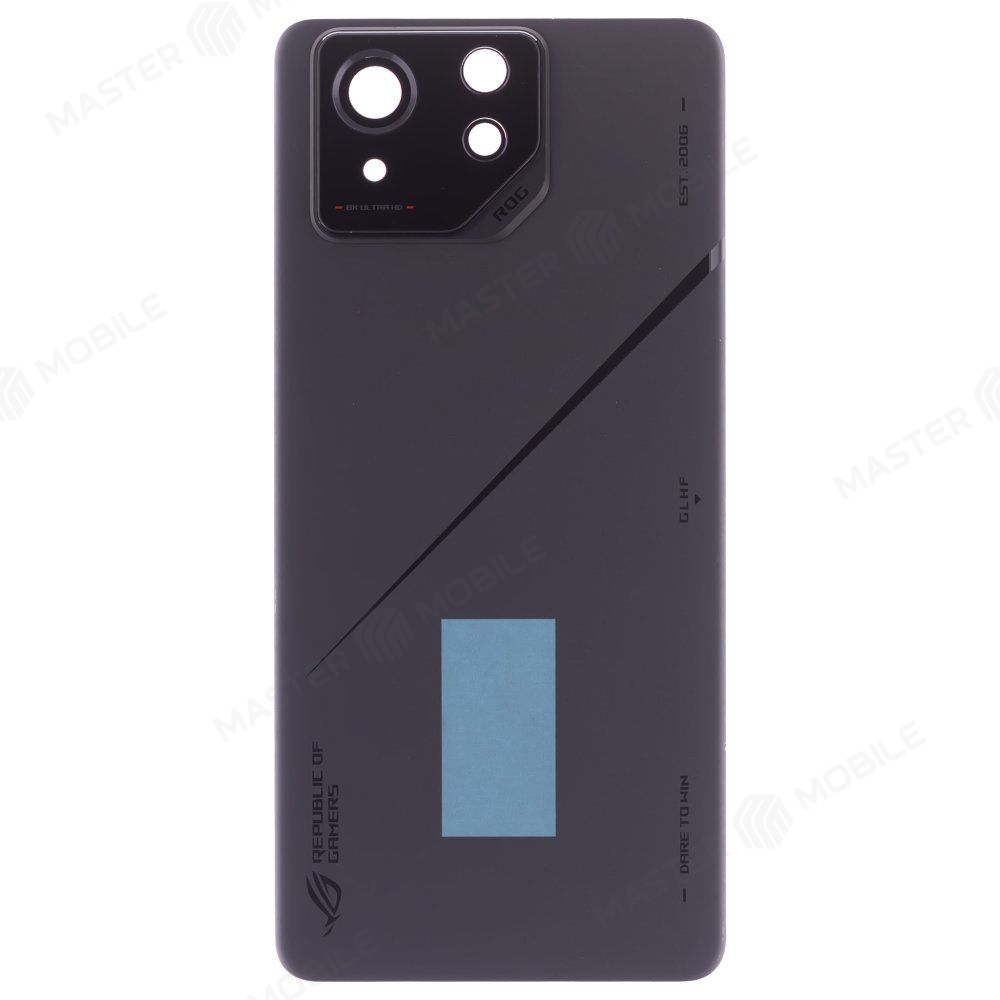 Задняя крышка для Asus ROG Phone 8 Pro (AI2401) (черный) (в сборе со стеклом камеры) (ORIG100)