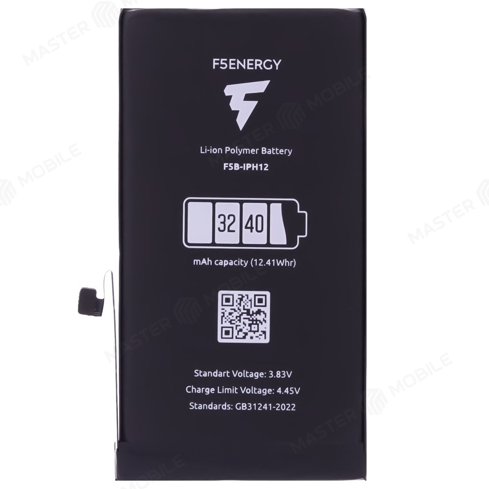 Аккумулятор для Apple iPhone 12 / iPhone 12 Pro (F5ENERGY) (усиленный) (3240 мАч) (SPECIAL EDITION) + двухсторонний скотч