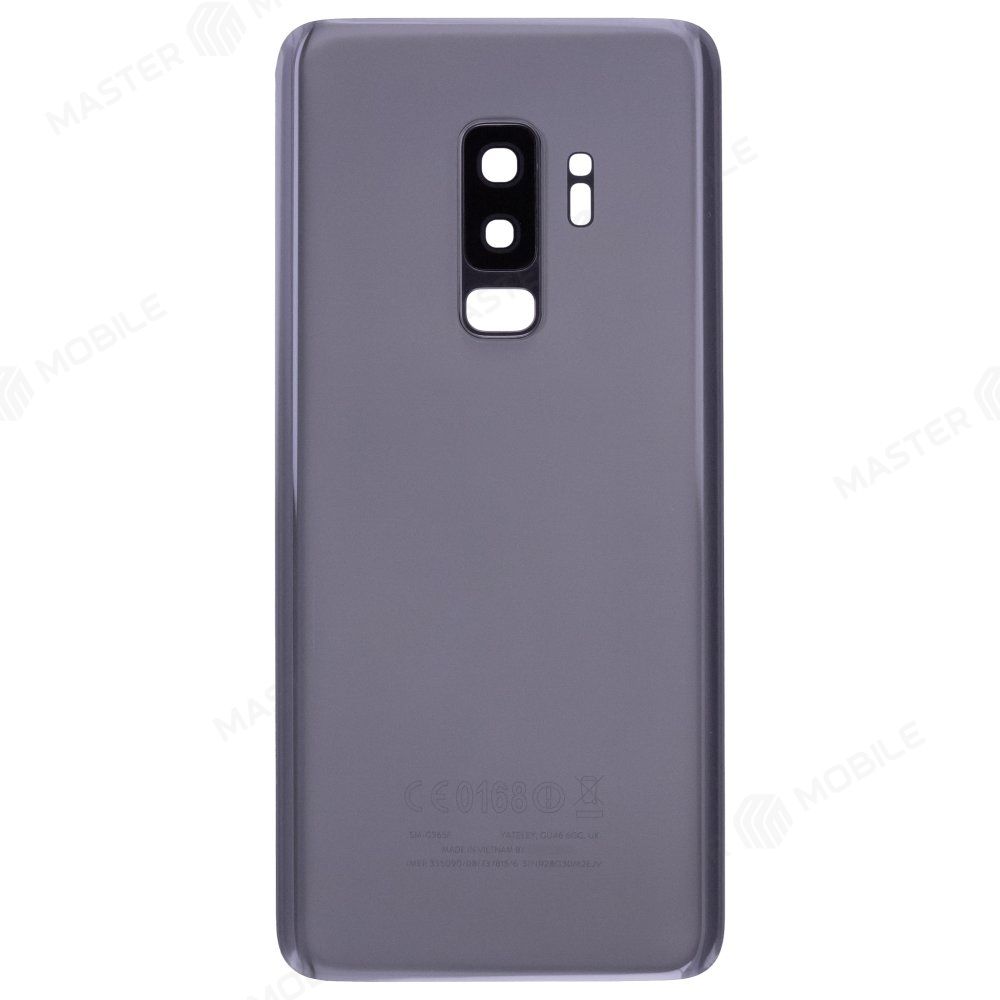 Задняя крышка для Samsung G965 Galaxy S9+ (серый) (в сборе со стеклом камеры)