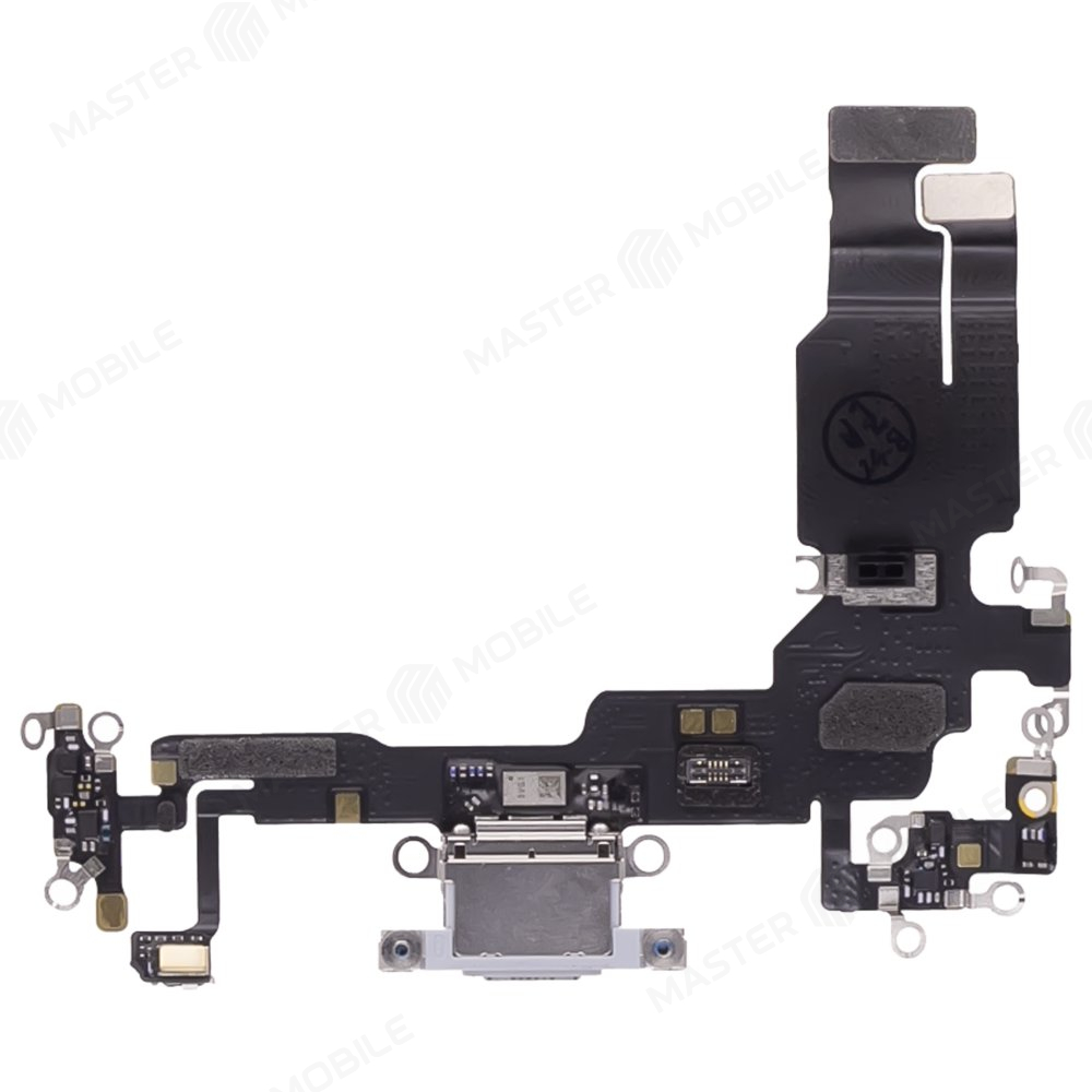 Шлейф для Apple iPhone 15 с комп. + разъем зарядки + микрофон (голубой) (ORIG100)