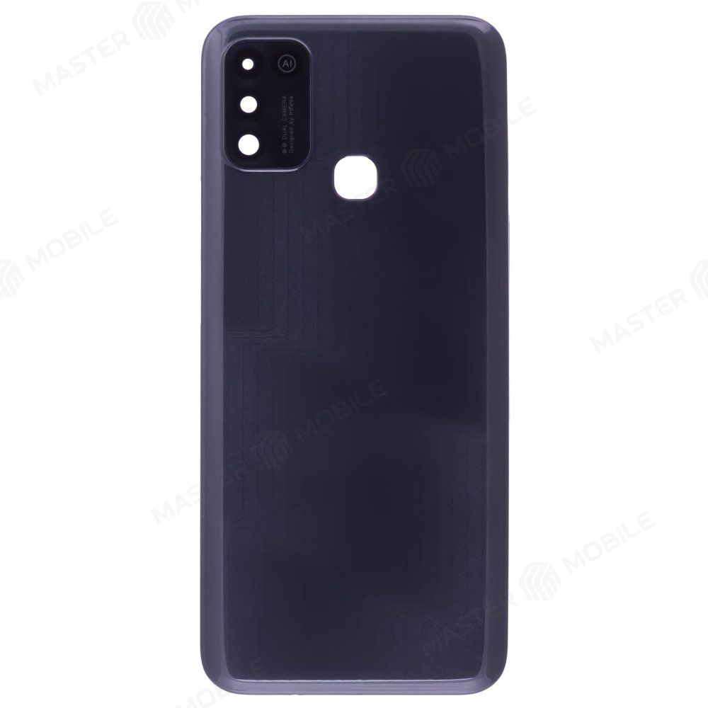 Задняя крышка для Infinix Hot 11 Play (черный) (в сборе со стеклом камеры)