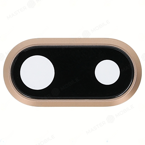 Стекло задней камеры для Apple iPhone 8 Plus (в рамке) (золотистый)