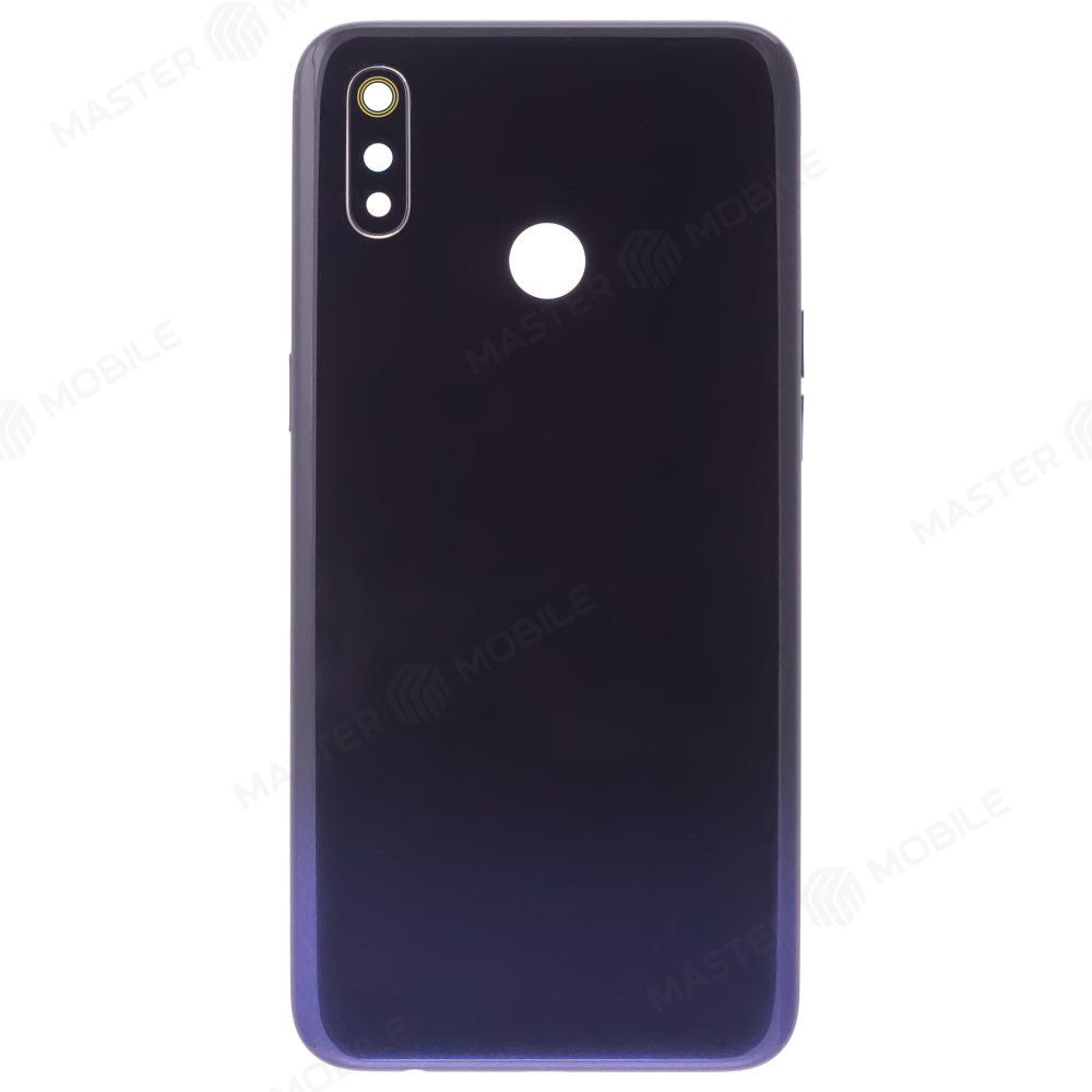 Задняя крышка для Realme 3 (RMX1821) (черно-синий) (в сборе со стеклом камеры)