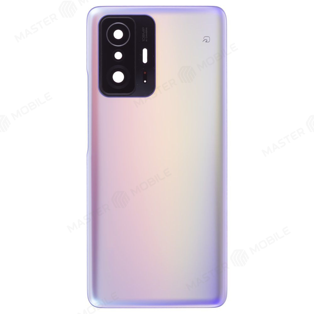 Задняя крышка для Xiaomi 11T (21081111RG) (голубой) (в сборе со стеклом камеры) (ORIG100)