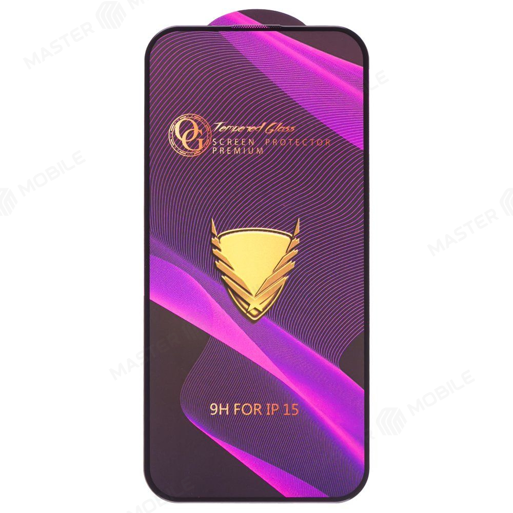 Защитное стекло OG Glass (3 в 1) для Apple iPhone 15 / iPhone 16 (черный)