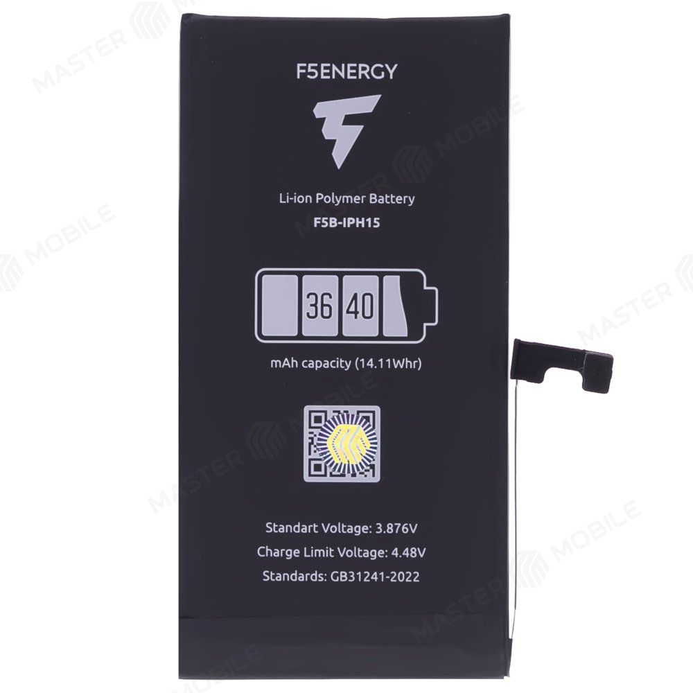 Аккумулятор для Apple iPhone 15 (F5ENERGY) (усиленный) (3640 мАч) (SPECIAL EDITION) + двухсторонний скотч