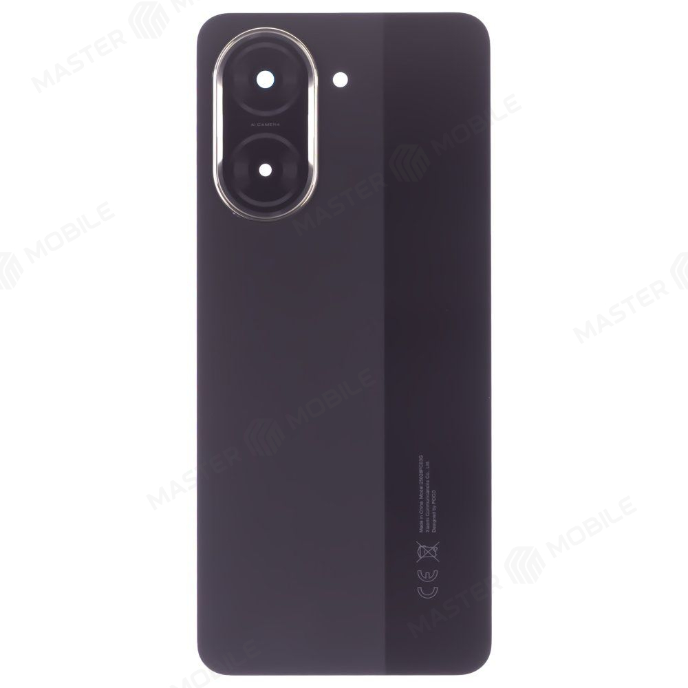 Задняя крышка для Xiaomi Poco C71 (25028PC03G) (черный) (в сборе со стеклом камеры)