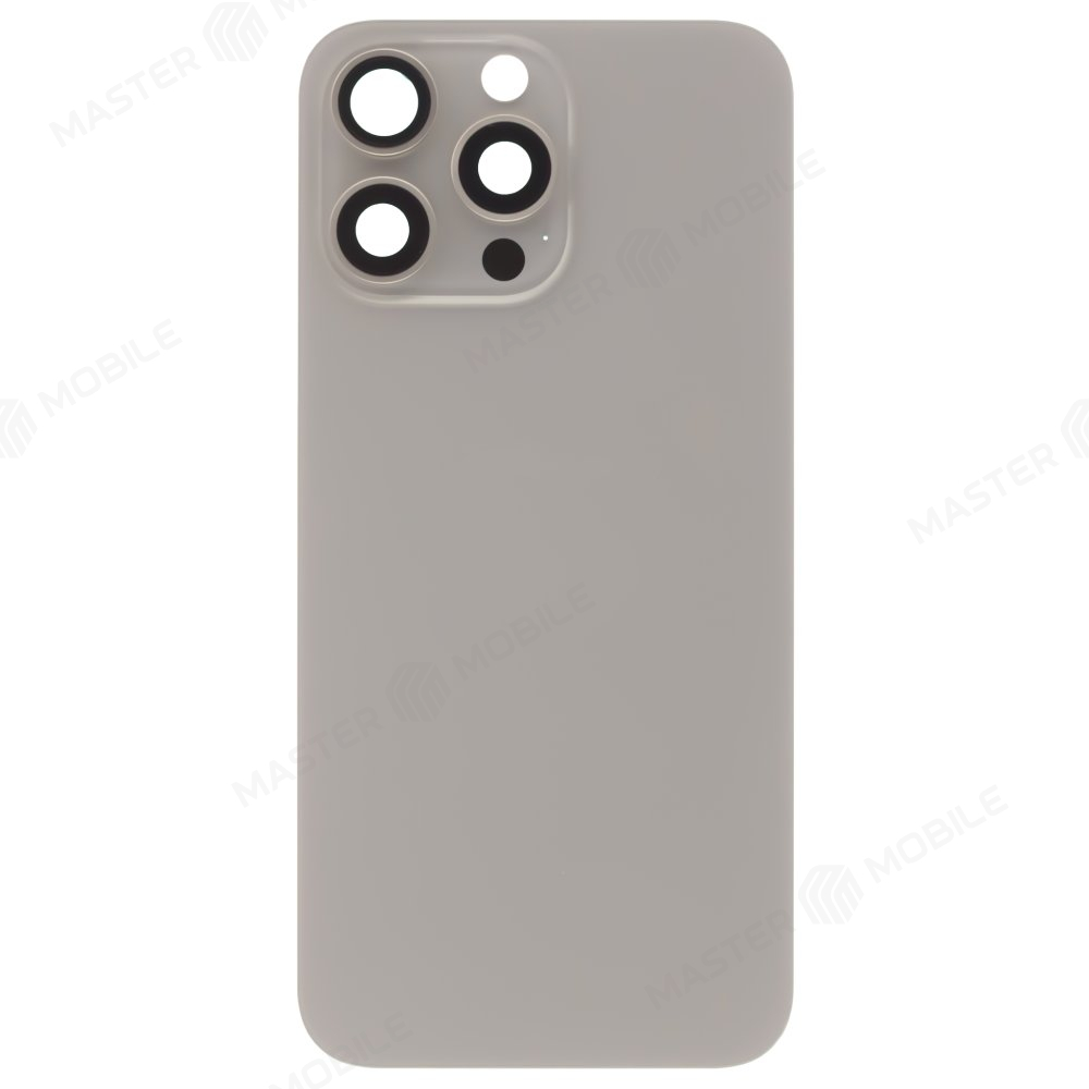 Задняя крышка для Apple iPhone 15 Pro Max (титановый) (в сборе со стеклом камеры) (Premium)