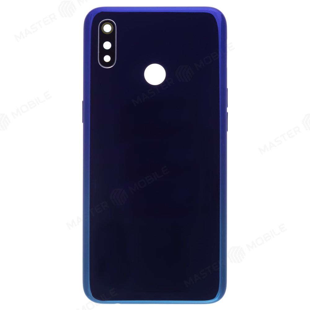 Задняя крышка для Realme 3 (RMX1821) (синий-сумеречный) (в сборе со стеклом камеры)