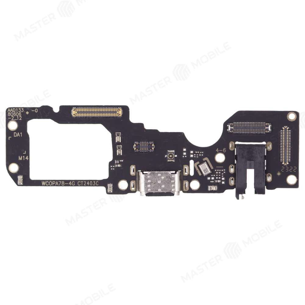 Нижняя плата для OPPO A78 4G (CPH2565) с комп. + разъем зарядки + микрофон