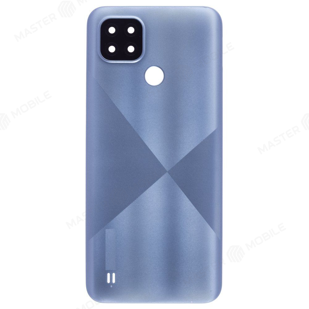 Задняя крышка для Realme C21 (RMX3201) (голубой) (в сборе со стеклом камеры)
