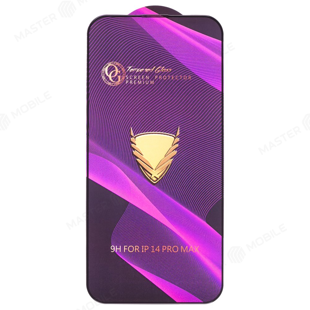 Защитное стекло OG Glass (3 в 1) для Apple iPhone 14 Pro Max (черный)