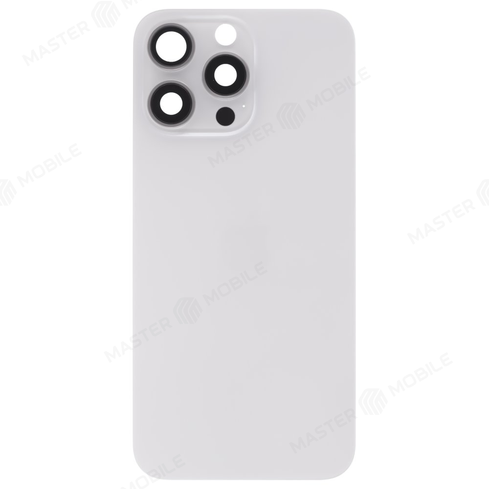 Задняя крышка для Apple iPhone 15 Pro Max (белый) (в сборе со стеклом камеры) (Premium)