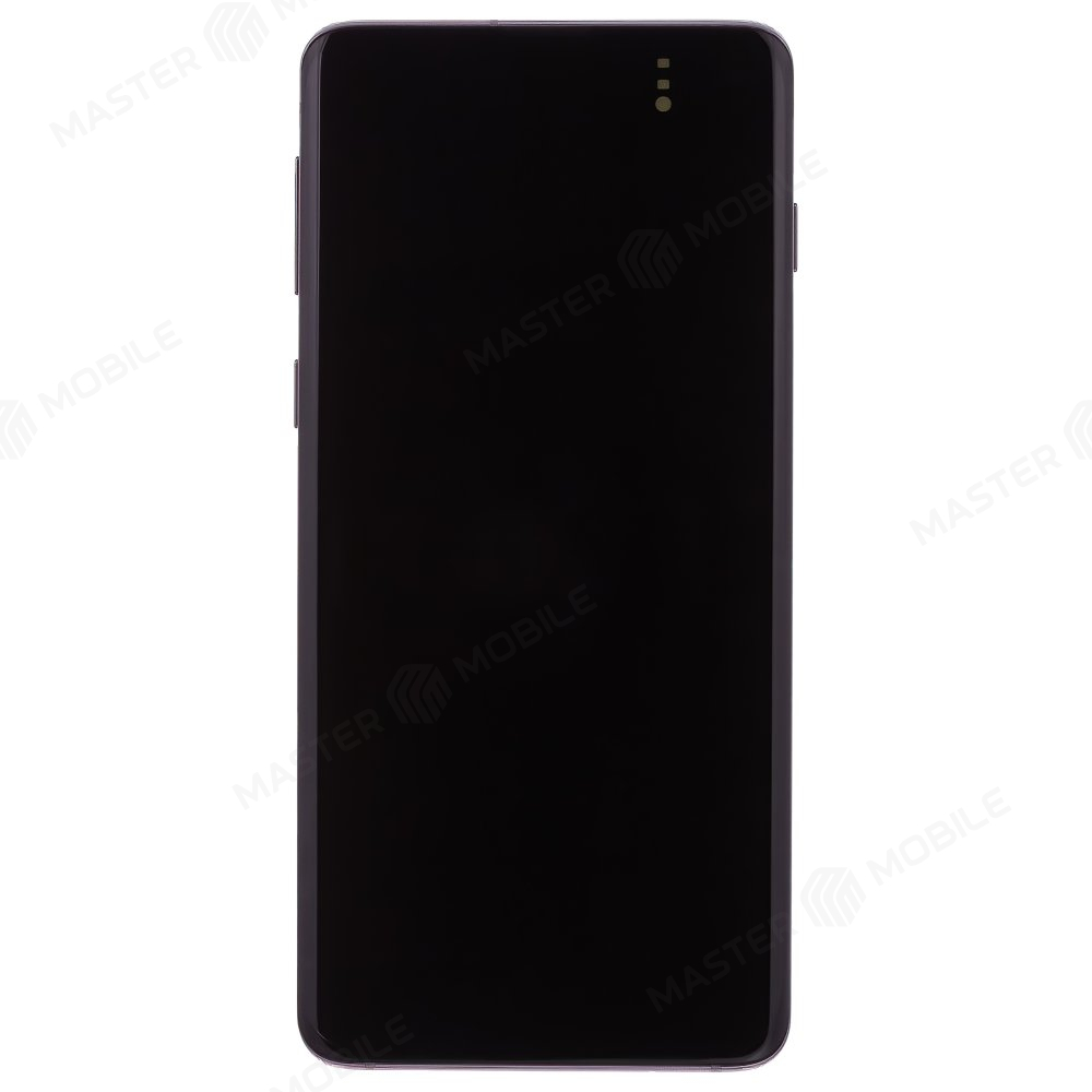 Дисплей для Samsung G973 Galaxy S10 + тачскрин (черный) (в рамке) (ORIG100) (возможен дефект ЛКП)