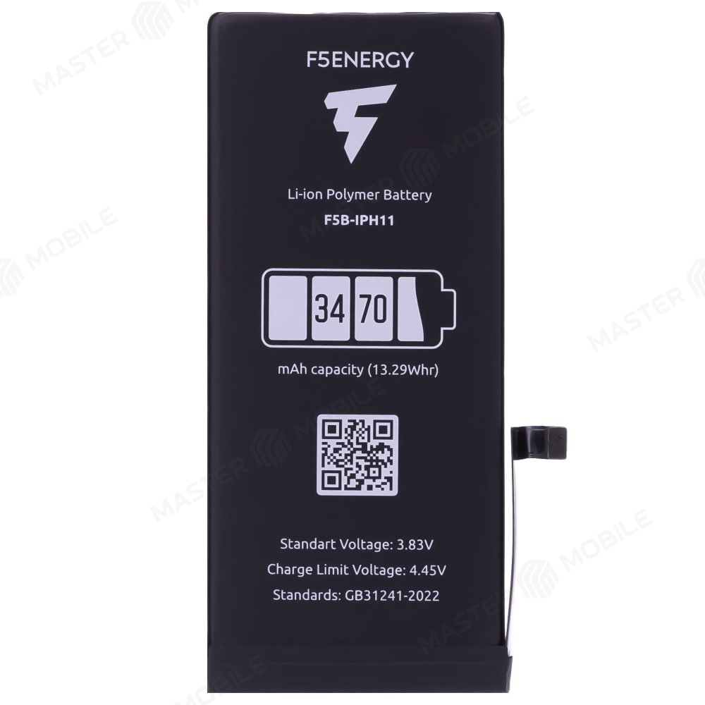 Аккумулятор для Apple iPhone 11 (F5ENERGY) (усиленный) (3470 мАч) (SPECIAL EDITION) + двухсторонний скотч