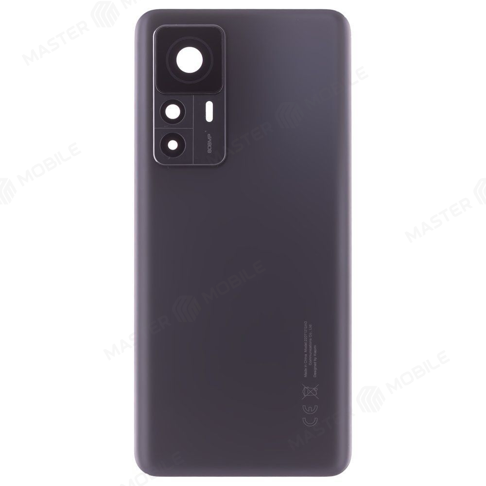 Задняя крышка для Xiaomi 12T Pro (22081212UG) (черный) (в сборе со стеклом камеры) (ORIG100)