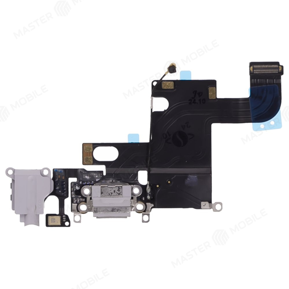 Шлейф для Apple iPhone 6 с комп. + разъем зарядки/гарнитуры + микрофон (серый) (ORIG100)