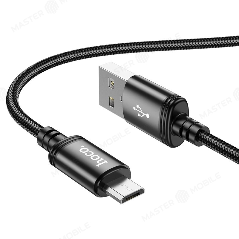 Дата-кабель Hoco X89 USB - MicroUSB 1 м (плетеный) (черный)