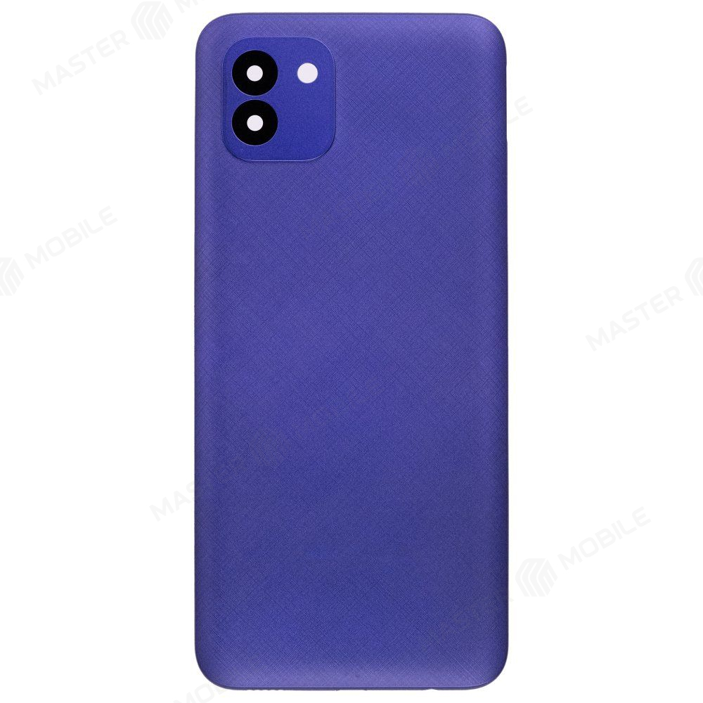 Задняя крышка для Samsung A035 Galaxy A03 (синий) (в сборе со стеклом камеры)