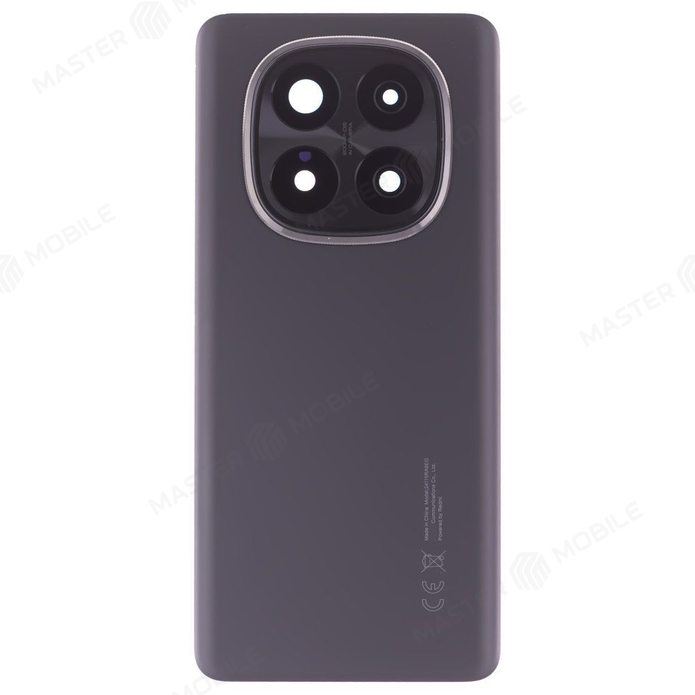 Задняя крышка для Xiaomi Redmi Note 14 Pro+ 5G (24115RA8EG) (черный) (в сборе со стеклом камеры) (ORIG100)