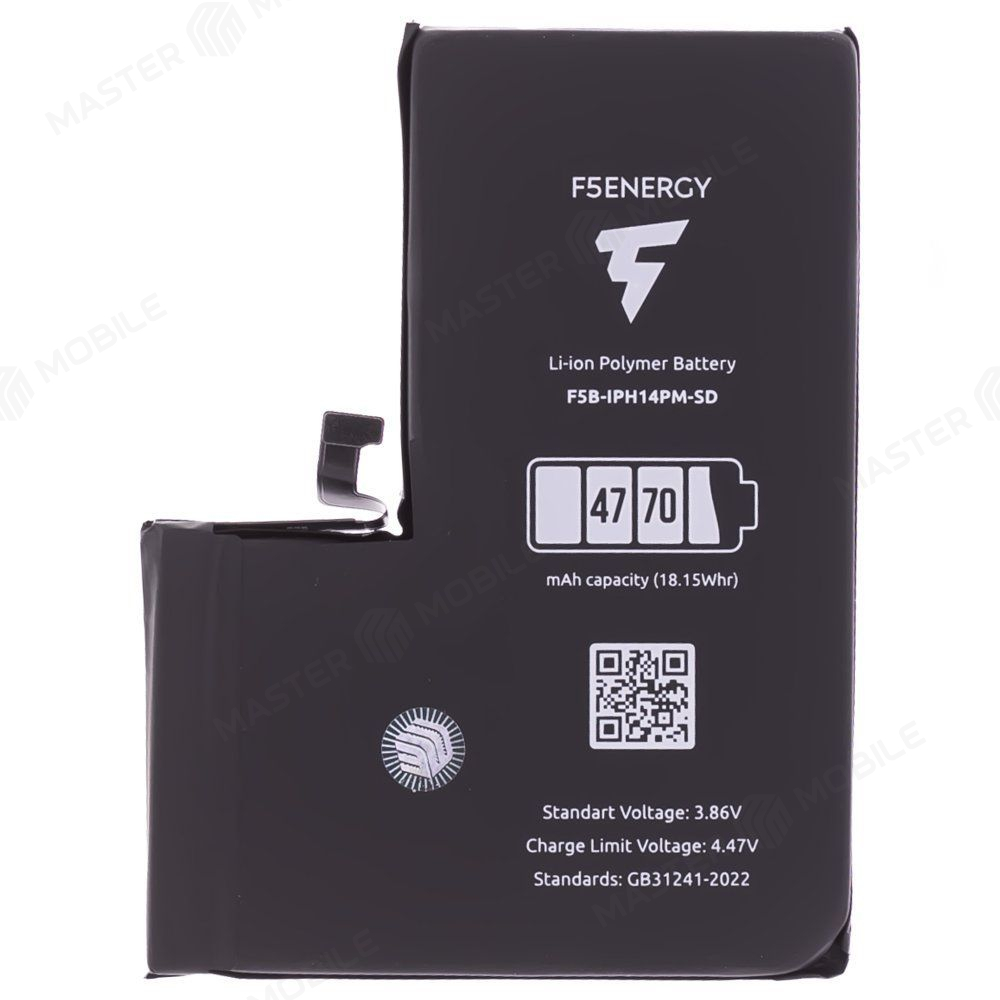 Аккумулятор для Apple iPhone 14 Pro Max (F5ENERGY) (усиленный) (4770 мАч) (SPECIAL EDITION) (с верификацией) + двухстороний скотч