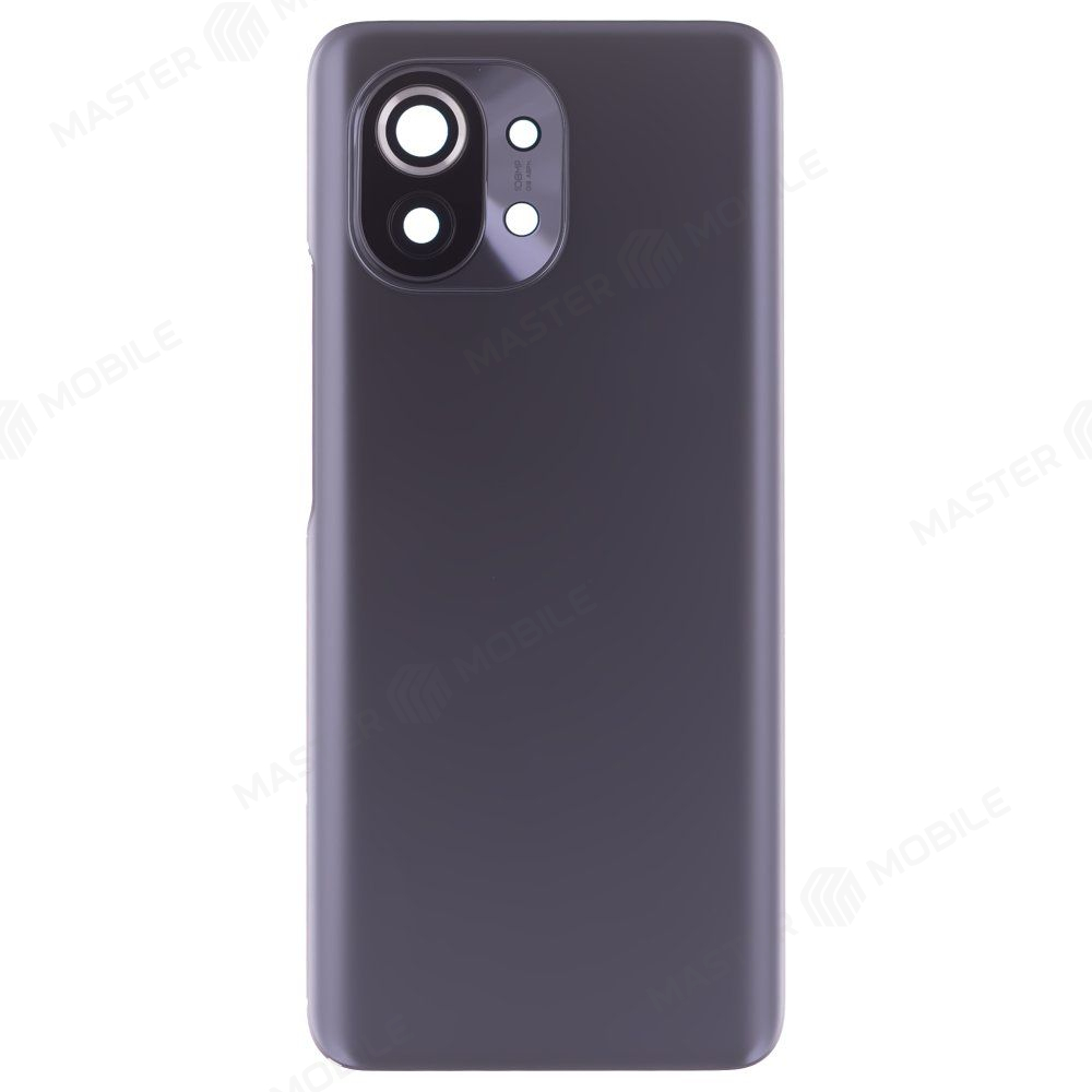 Задняя крышка для Xiaomi Mi 11 5G (M2011K2G) (черный) (в сборе со стеклом камеры) (ORIG100)