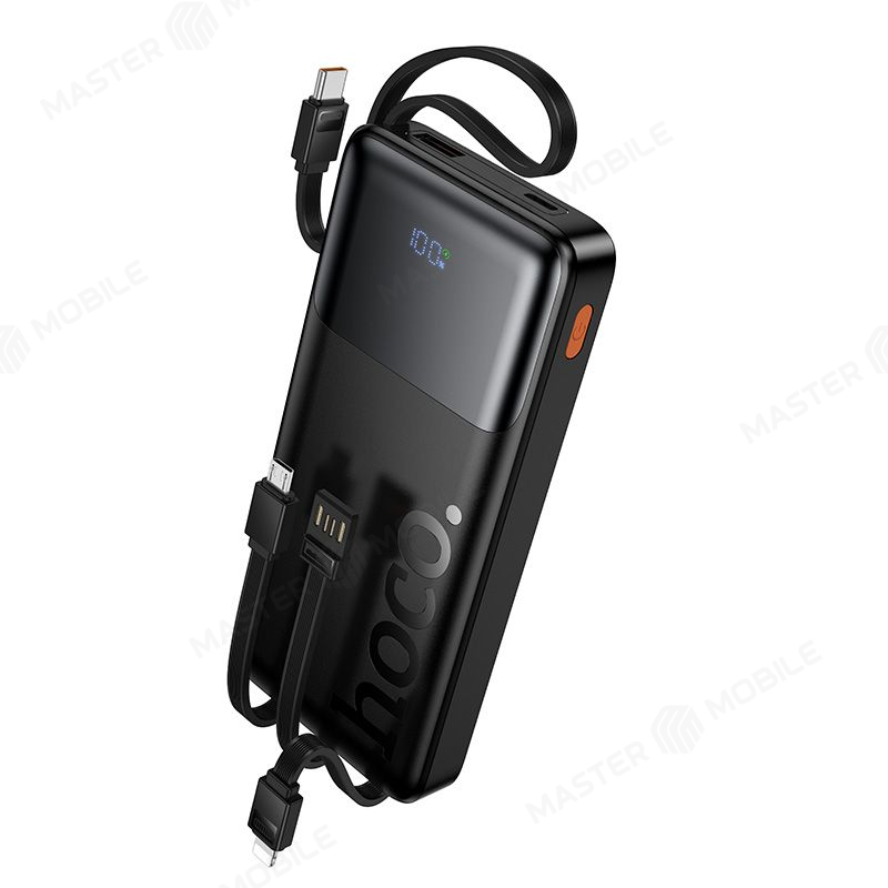 Внешний накопитель Hoco J156 10000 mAh с кабелями TypeC + MicroUSB + USB+ Lightning (черный)