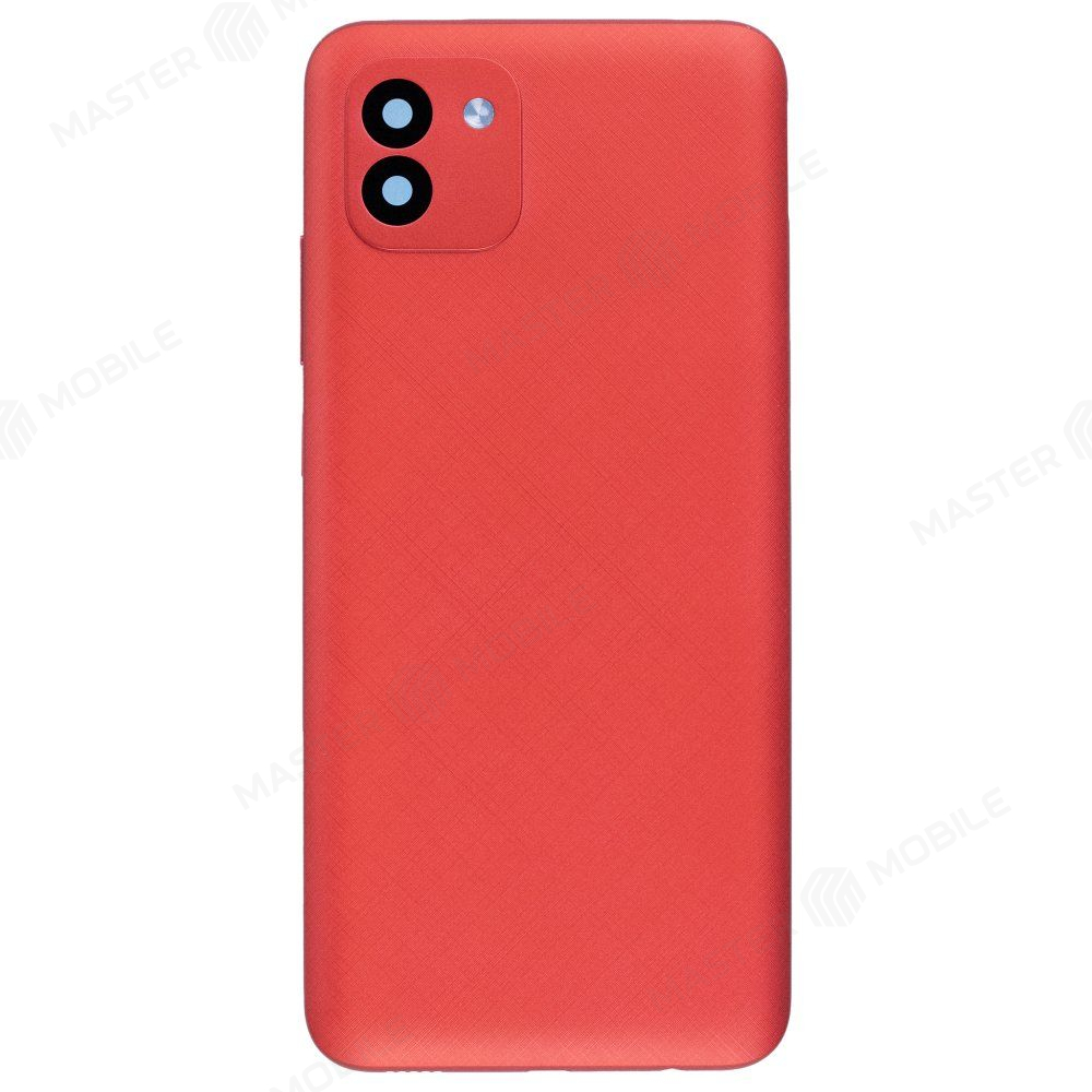 Задняя крышка для Samsung A035 Galaxy A03 (красный) (в сборе со стеклом камеры)