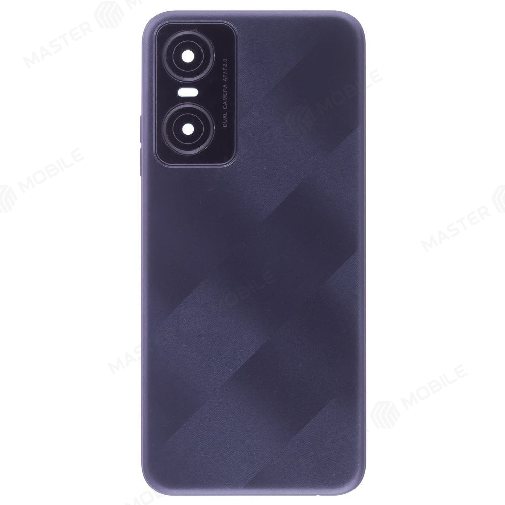 Задняя крышка для Tecno Pop 6 Pro (BE8) (черный) (в сборе со стеклом камеры)