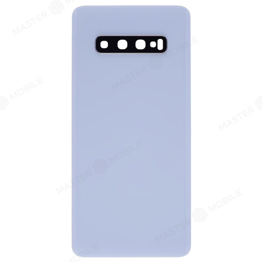 Задняя крышка для Samsung G975 Galaxy S10+ (белый) (в сборе со стеклом камеры)