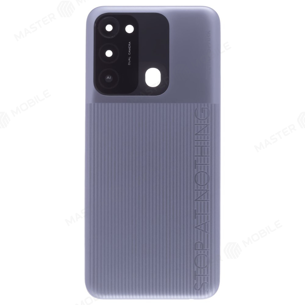 Задняя крышка для Tecno Spark GO 2022 (KG5) (серебристый) (в сборе со стеклом камеры)