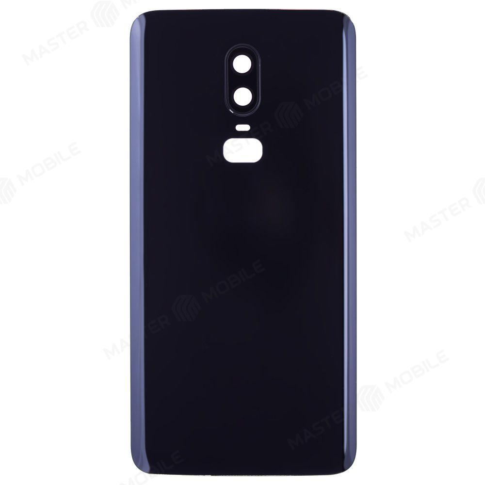 Задняя крышка для OnePlus 6 (черный глянец) (в сборе со стеклом камеры)