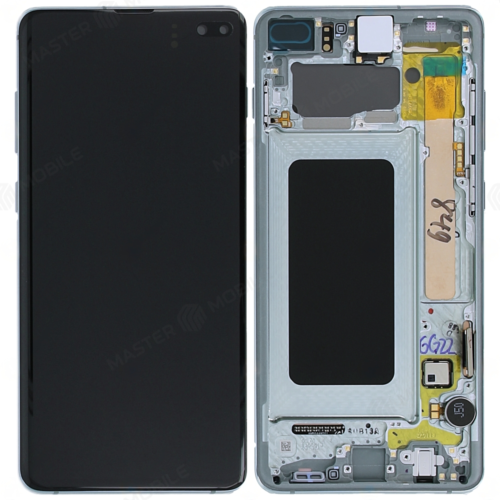 Дисплей для Samsung G975 Galaxy S10+ (в сборе с тачскрином) (зеленый) (в рамке) (ORIG100)